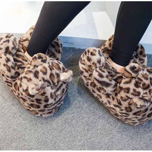 Pantoufles Ours En Peluche Pour Femmes, Mignonnes Pantoufles D'hiver Chaudes Pour La Maison, Pantoufles De Dessin Animé, Jouets En Peluche, Tongs Fourrure Pour Femmes