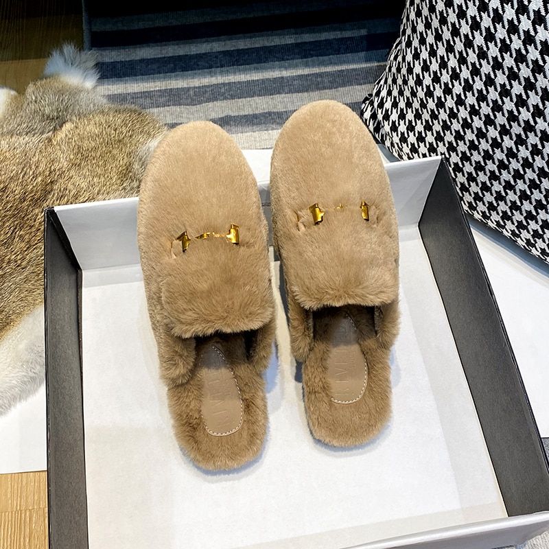 Pantoufles Plates De Styliste Pour Femmes, Chaussures D'ext...