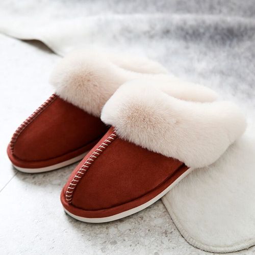 Pantoufles Plates En Peluche Pour La Maison Pour Femme, Légères, Douces Et Confortables, Chaussures D'hiver En Coton