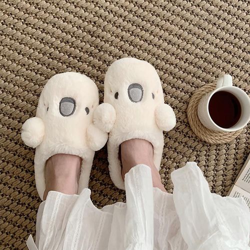 Pantoufles Pour Femmes, Chaussures D'hiver Pour La Maison, Mignonnes Dames, Décontractées, Enfiler, Duveteuses