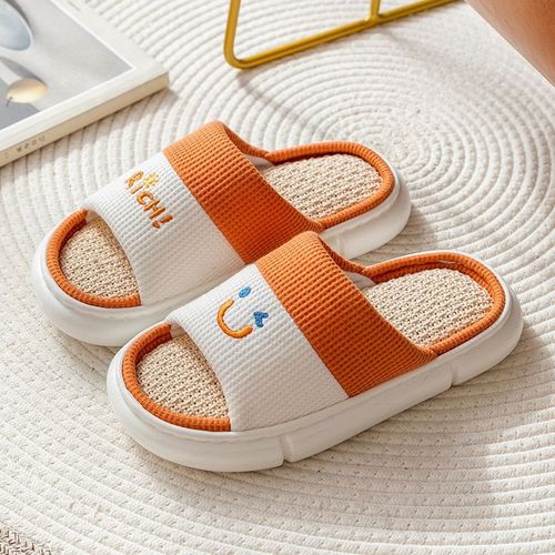 Pantoufles Respirantes En Coton Mélangé Pour Femmes Et Hommes, Pantoufles D'intérieur Semelle Souple, Design De Dessin Animé, Amoureux Des Chaussures De Sol Pour La Maison, Amoureux Des Diapositives De Mode