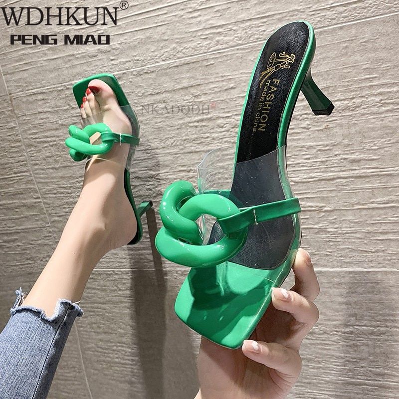 Pantoufles Transparentes  Grande Chane Pour Femmes, Sandal...