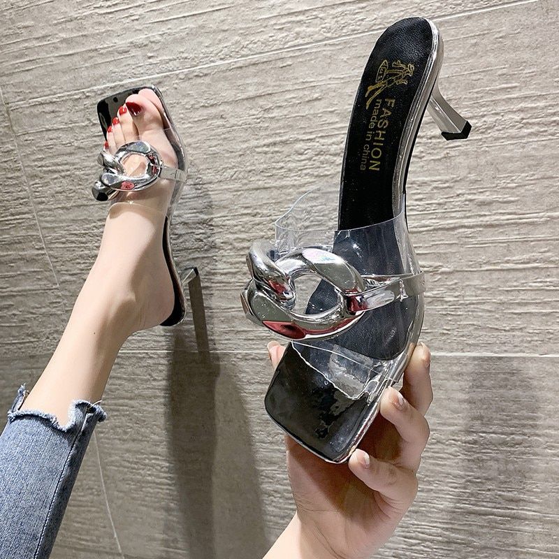 Pantoufles Transparentes  Grande Chane Pour Femmes, Sandal... - 9