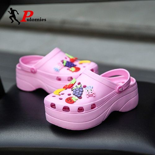 Sabots Semelles Compensées Pour Femmes, Chaussures De Jardin Séchage Rapide, Sandales De Plage, Pantoufles De Maison, Semellepaisse, Tongs Plus Grandes