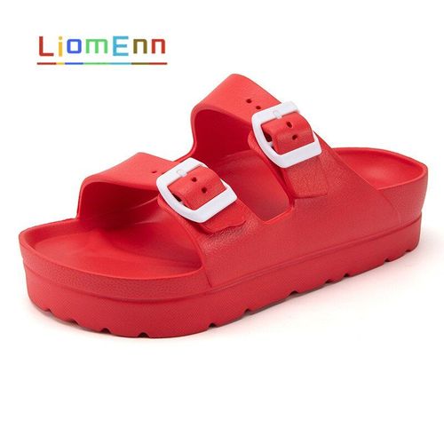 Sandales Plateforme Pour Femmes, Tongs De Plage, Pantoufles De Maison, Plates, Roses, Rouges, Noires, Blanches, Chaussures Décontractées Légères Eva,