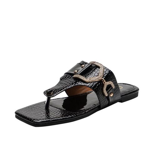 Sandales D'été Glands Pour Femmes, Chaussures De Plage De Marque, Imprimé Rétro, Pantoufles Plates Pour L'extérieur