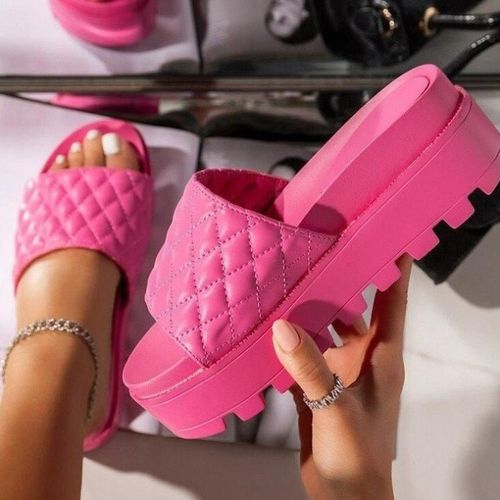 Sandales En Cuir Semellespaisses Et Talons Hauts Pour Femmes, Chaussures D'extérieur Décontractées Et Assorties Avec Tout,té,