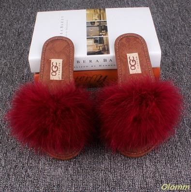 Sandales En Fourrure De Raton Laveur Pour Femmes, Chaussures...
