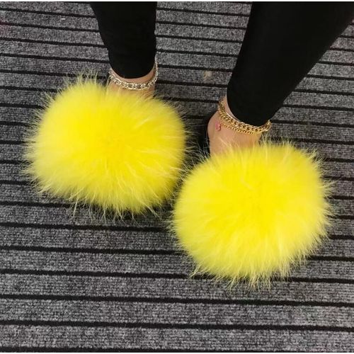 Sandales En Fourrure Pour Femmes, Chaussures De Luxe, Antidérapantes,té