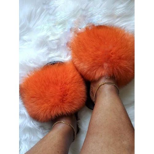 Sandales En Fourrure Pour Femmes, Chaussures De Luxe, Antidérapantes,té