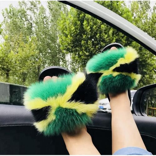 Sandales En Fourrure Pour Femmes, Chaussures De Luxe, Antidérapantes,té