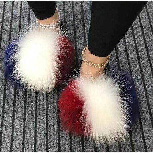 Sandales En Fourrure Pour Femmes, Chaussures De Luxe, Antidérapantes,té