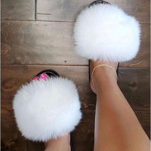 Sandales En Fourrure Pour Femmes, Chaussures De Luxe, Antidérapantes,té