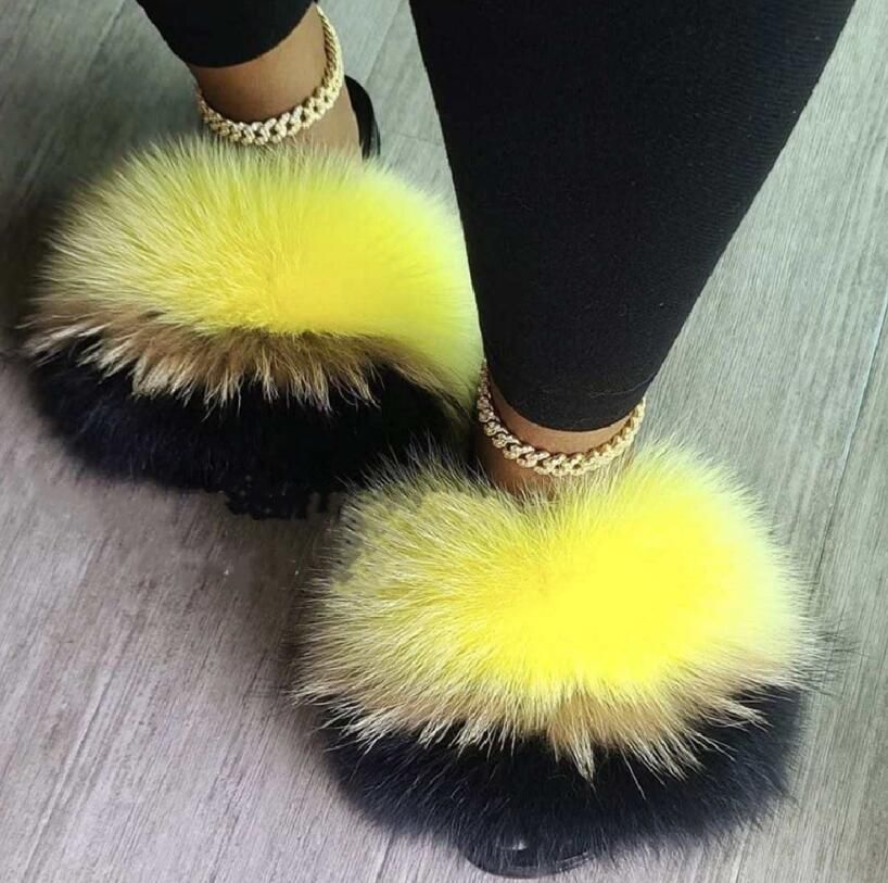 Sandales En Fourrure Pour Femmes, Chaussures De Luxe, Antid... - 4