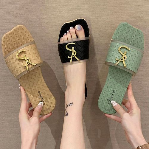 Sandales Et Pantoufles Fond Plat Pour Femmes, Féeriques, Tongs De Plage, Tendance, Rouge