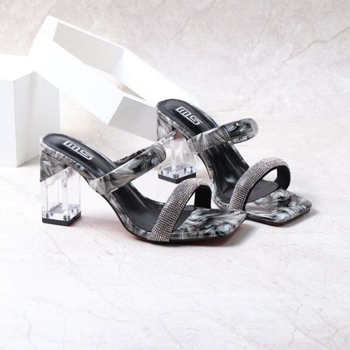 Sandales Fines Bandes Et Talons Hautes Transparent Pour Femme, Tressé, Jaune, Chaussures La Mode, Pantoufles Pour L'été