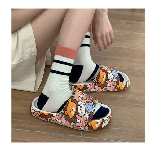 Sandales Ours Antidérapantes Semellepaisse, Pantoufles D'intérieur Et D'extérieur, Tongs Pour Hommes Femmes, Sandales De Rue Graffiti