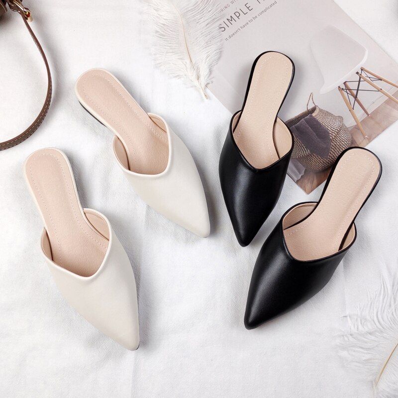 Sandales Plates En Faux Cuir Pour Femmes, Stylistes, Bout Po... - 4