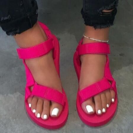 Sandales Plates Pour Femmes, Grande Taille, Chaussures D't...