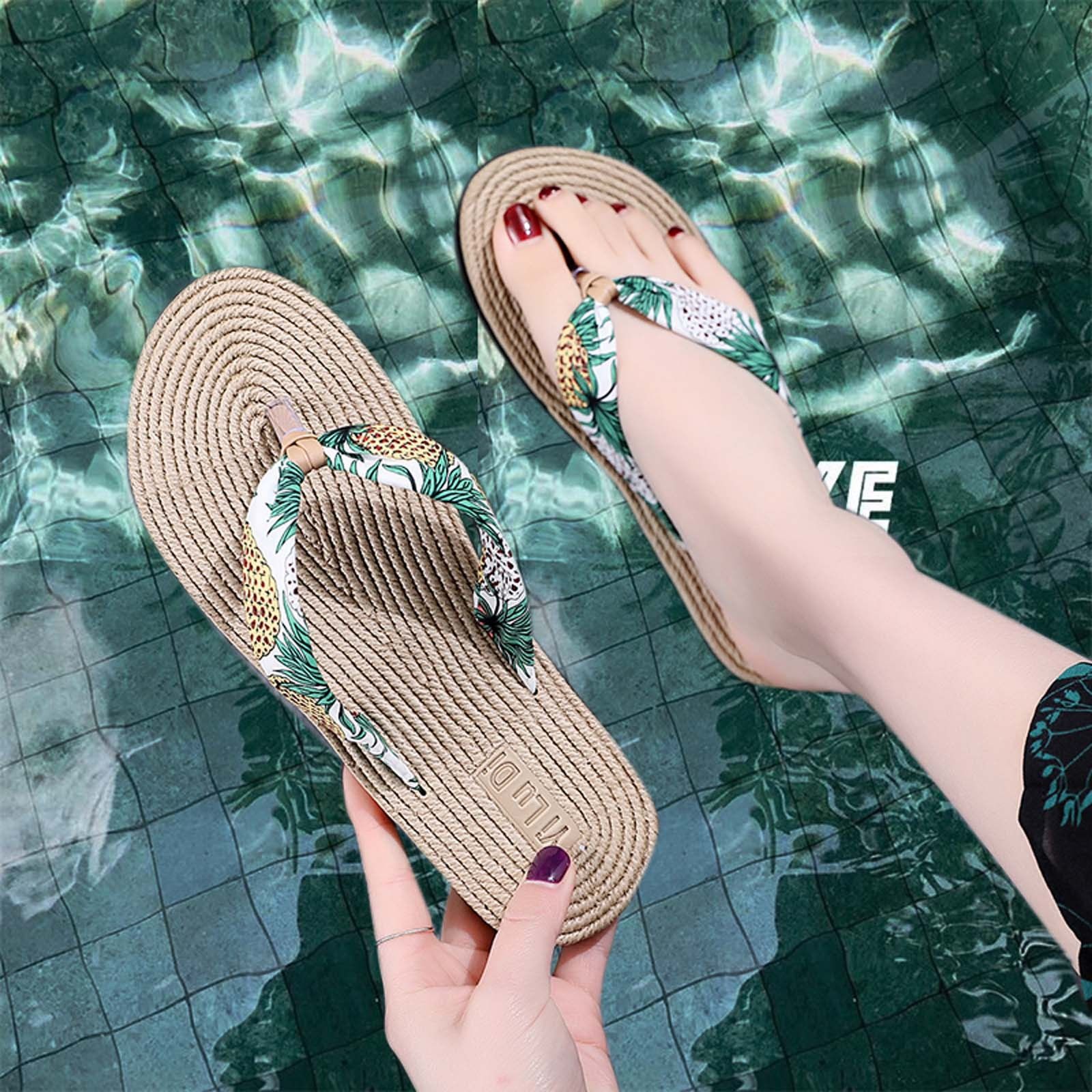 Sandales Pour Femmes, Chaussures De Plage, Tongs Plates, Dc... - 4