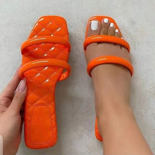 Sandales/pantoufles Double Anneau Pour Femmes, Couleur Unie, Talon Plat, Pour La Maison, Loisir, Mode Tout-assorti, Sandales De Plage En Plein Air