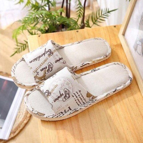 Tongs Unisexes En Lin Pour Femmes, Pantoufles D'intérieur Pour Femmes, Pantoufles De Maison Muettes, Sandales Pour Couple Eva