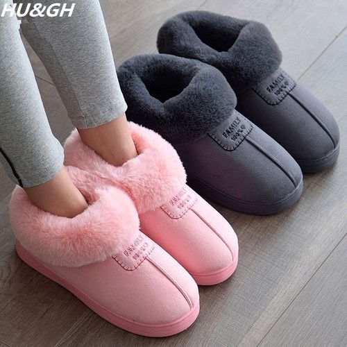 Winter Warm Soft Women's Fashion And Indoor Plush Slippers Australian U Style High Quality Cotton Shoes