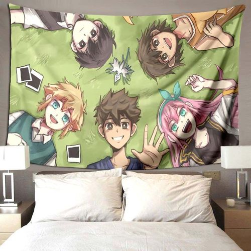Omori-Tapisserie De Jeu Animée Pour Chambre À Coucherpsychédéliquecolorécomiquemurconflicart