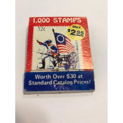 Boîte D'allumettes 1.000 World Wide Stamps - 1/2 C American Revolution Bicentennial - Kenmore As U.S. - 5x4 Cm 