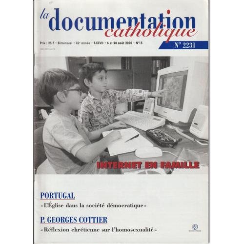 La Documentation Catholique N° 2231 Du 6 Et 20 Aout 2000