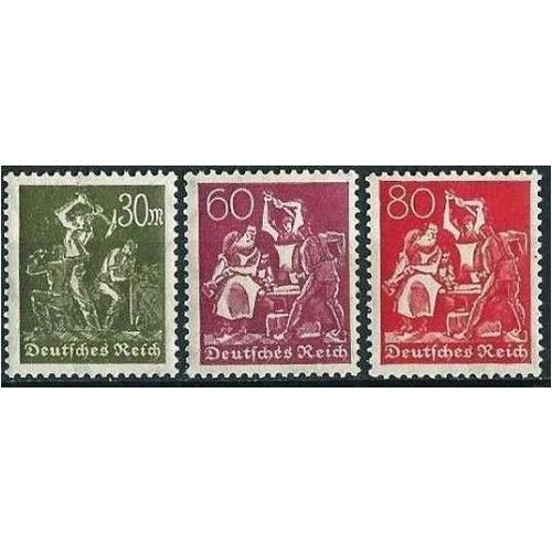 Allemagne, Rép. De Weimar, 1922 / 23, Joli Lot 3 Beaux Timbres Yvert 167 169 241, Mineurs Et Forgerons, Neufs**/* -
