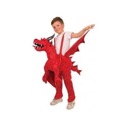 Deguisement A Dos De Dragon Rouge Enfant Taille Unique - Costume Animal En Peluche