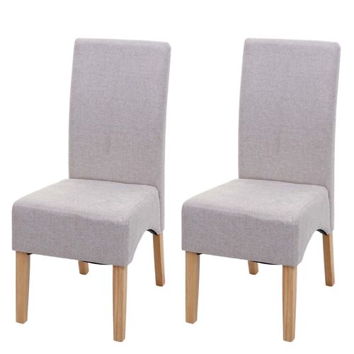 2x Chaise De Salle À  Manger Latina, Chaise De Cuisine, Tissu/Textile   Beige Crème, Pieds Légers
