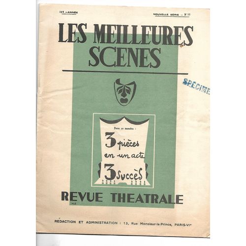 Les Meilleures Scènes N° 52 - 3 Pièces En Un Acte 3 Succès - Un Coup De Soleil - Une Femme De Prix - Service De Nuit