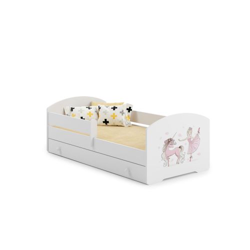 Lit Enfant + Tiroir + Matelas + Barriere De Securite 160x80