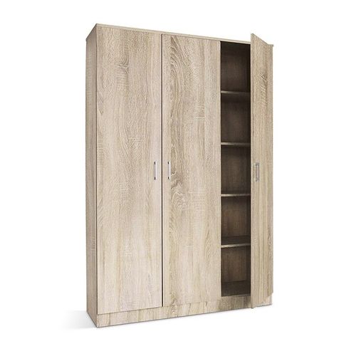 Garde Robe Rey, Armoire 3 Portes Idéal Pour Votre Entrée, Votre Buanderie Ou Votre Sdb