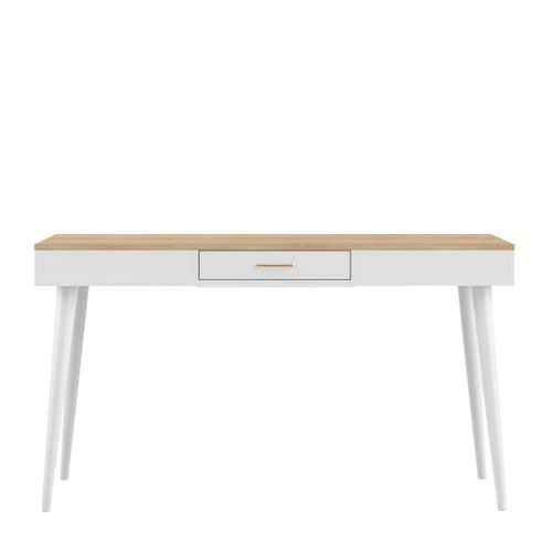Bureau Horizon Blanc Et Chêne Naturel 134 X 75.6 - Temahome