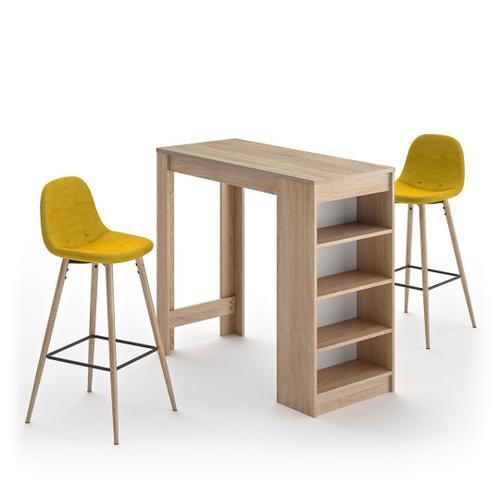 A-Cocoon Ensemble Table Et Chaises Chêne Naturel - Jaune - Temahome