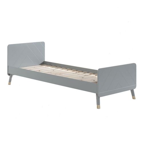 Paris Prix - Lit Enfant En Bois Massif "Billy" 90x200cm Gris