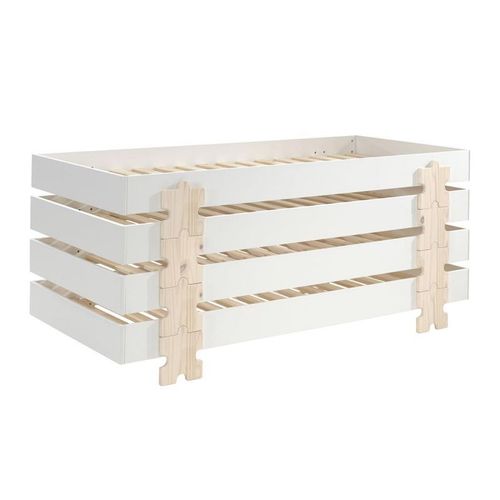 Lit Enfant En Bois "Modulo Puzzle Iv" 90x200cm Blanc