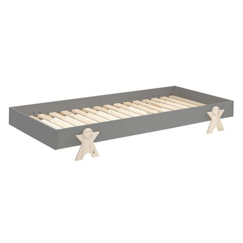Lit Enfant En Bois "Modulo Smiley" 90x200cm Gris