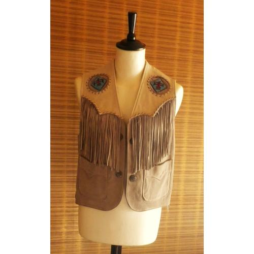 Gilet Biker Cuir Redskins Taille S Parfait État