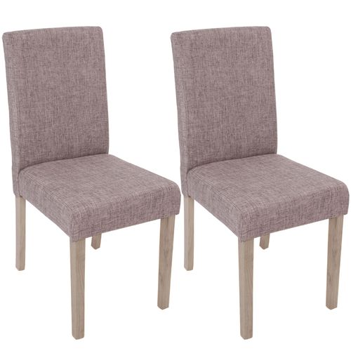 2x Chaise De Séjour Littau   Tissu Gris, Pieds: Structure Chêne