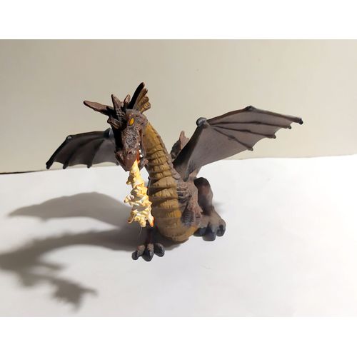 Figurine Dragon Avec Flamme Marron - Papo 2005