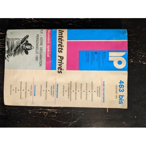 Intérêts Privés Numéro Spécial 463bis Janvier 1991