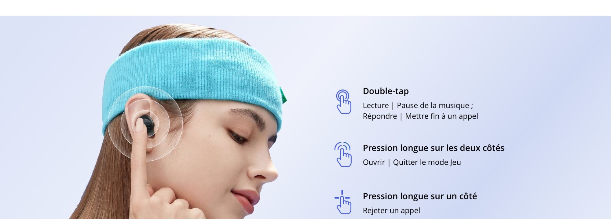 Realme Oppo Buds Q2 TWS Bluetooth 5.0 - �couteurs sans fil avec micro - Bleu image 1 | Rakuten
