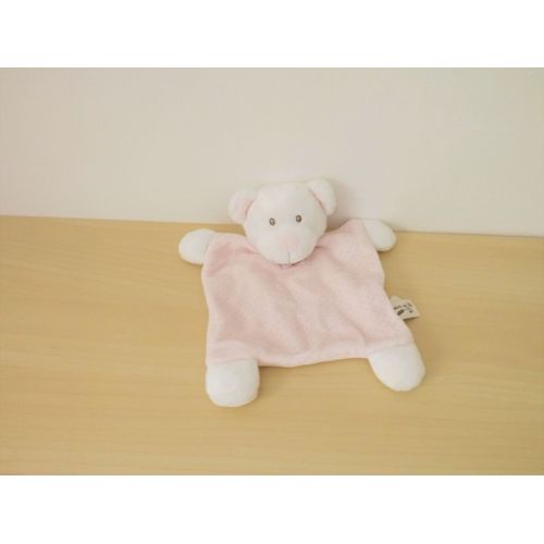 Doudou Ours Blanc Rose Points Grain De Blé
