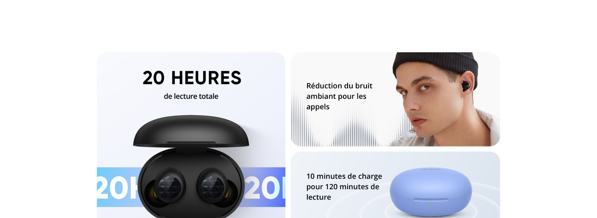 Realme Oppo Buds Q2 TWS Bluetooth 5.0 - �couteurs sans fil avec micro - Bleu image 1 | Rakuten