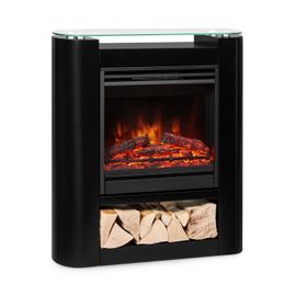 Cheminée électrique - Klarstein Studio 5 Arc - 1800 W LED Flammes Chauffantes - Télécommande - Noir