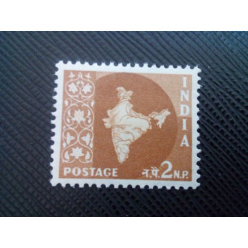 Timbre Inde Yt 72 Carte De L'inde 1957 (150106)